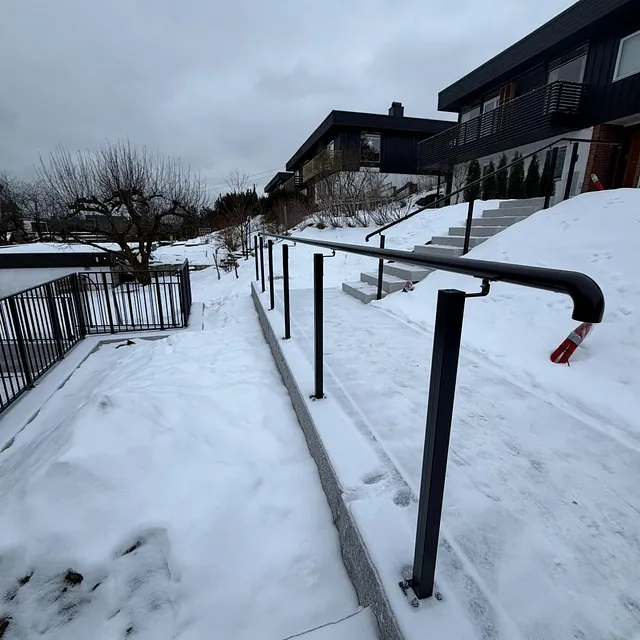 Betongtrapp på vinterstid